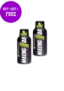 Two bottles labeled 'MAENG DA 335MG', with one bottle having 'Lime' flavor.