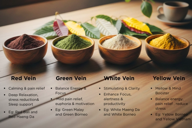 different kratom strains by color