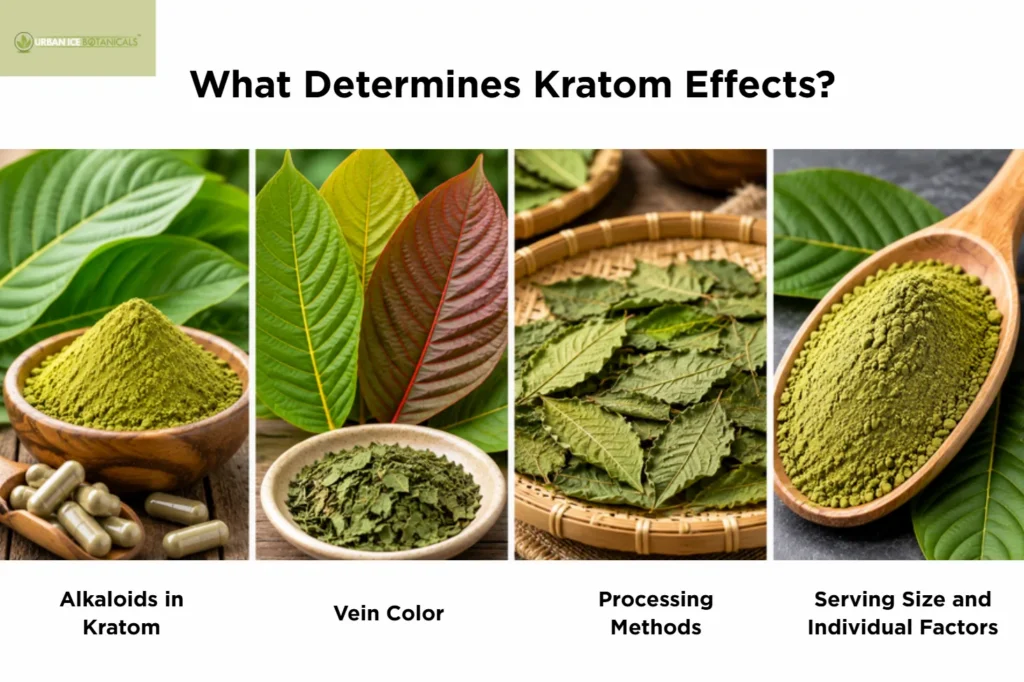 Kratom Strains Guide: Colors, Origins, Effects, Safety, and Comparison Chart 5 what determines kratom effects